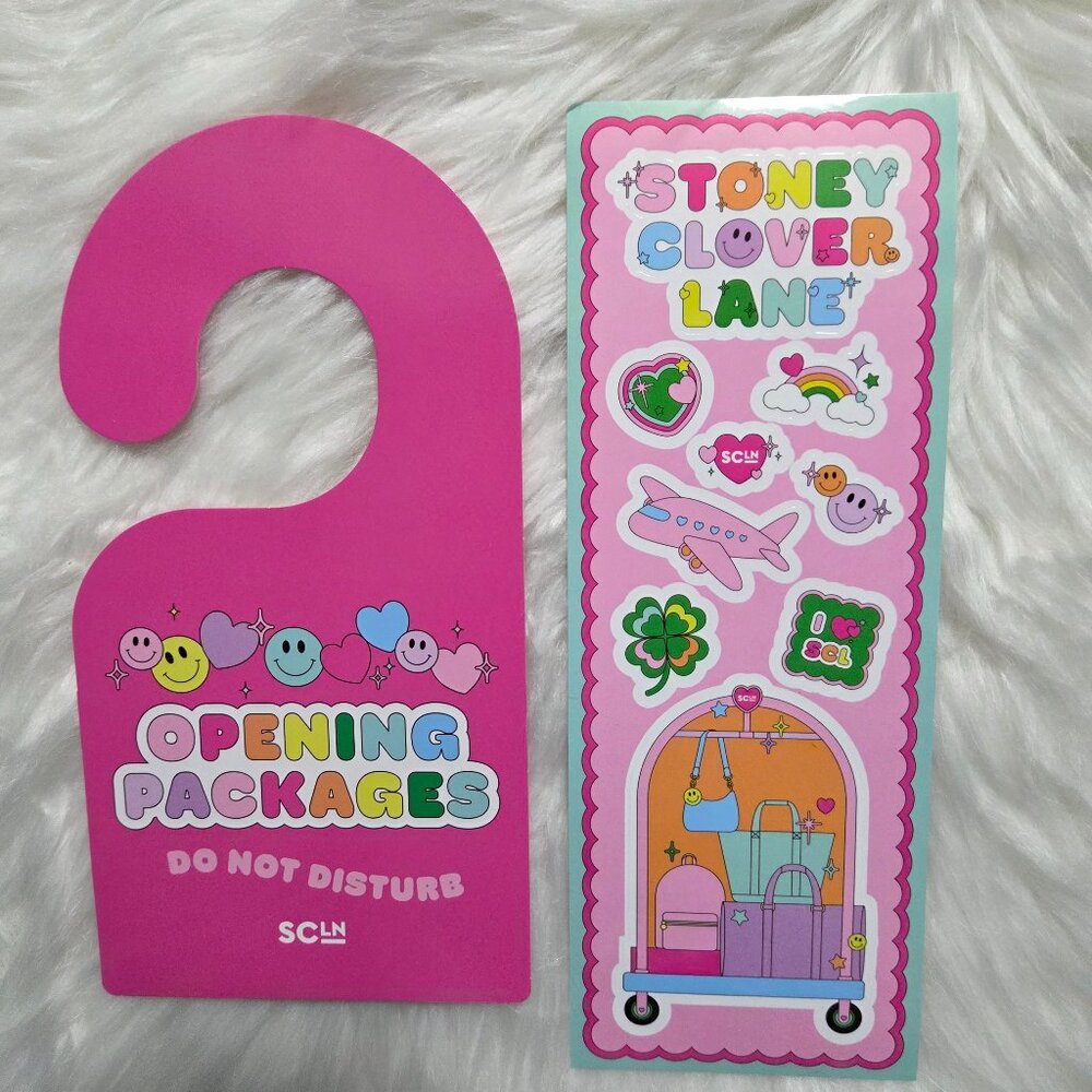 Stoney Clover Lane Door Sign & Stickers Set